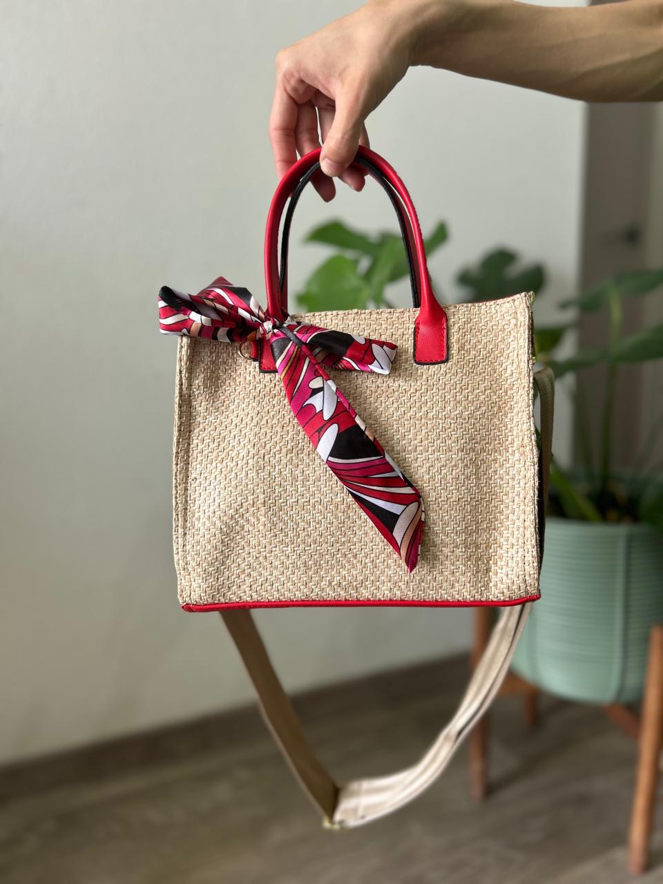 Bolso de Dama Modelo 4263 de Yute con Color Rosa