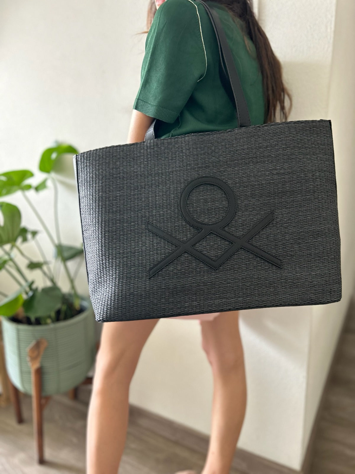 Bolso de Dama Modelo 4282 de Yute con Color Negro