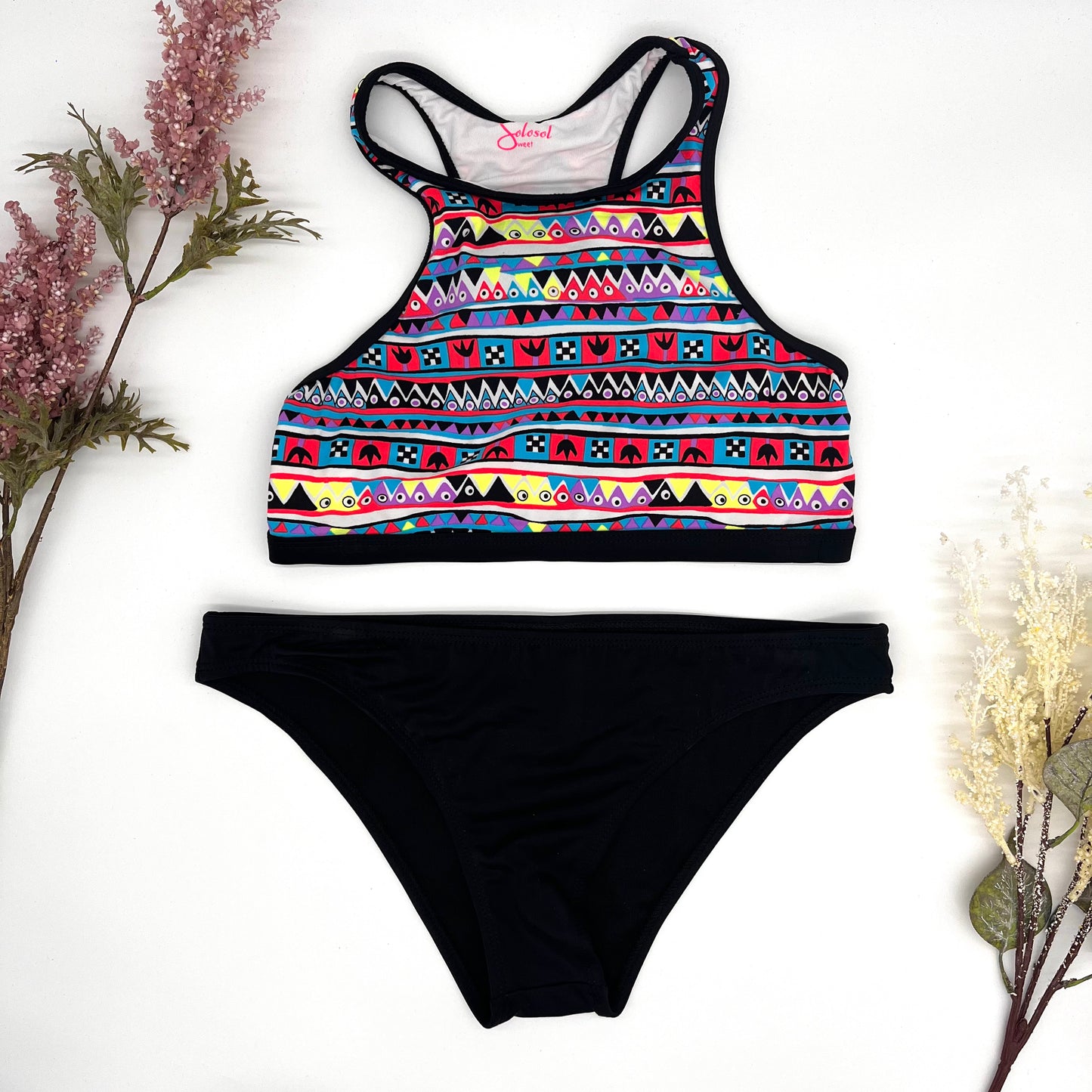 Bikini negro con top triángulos