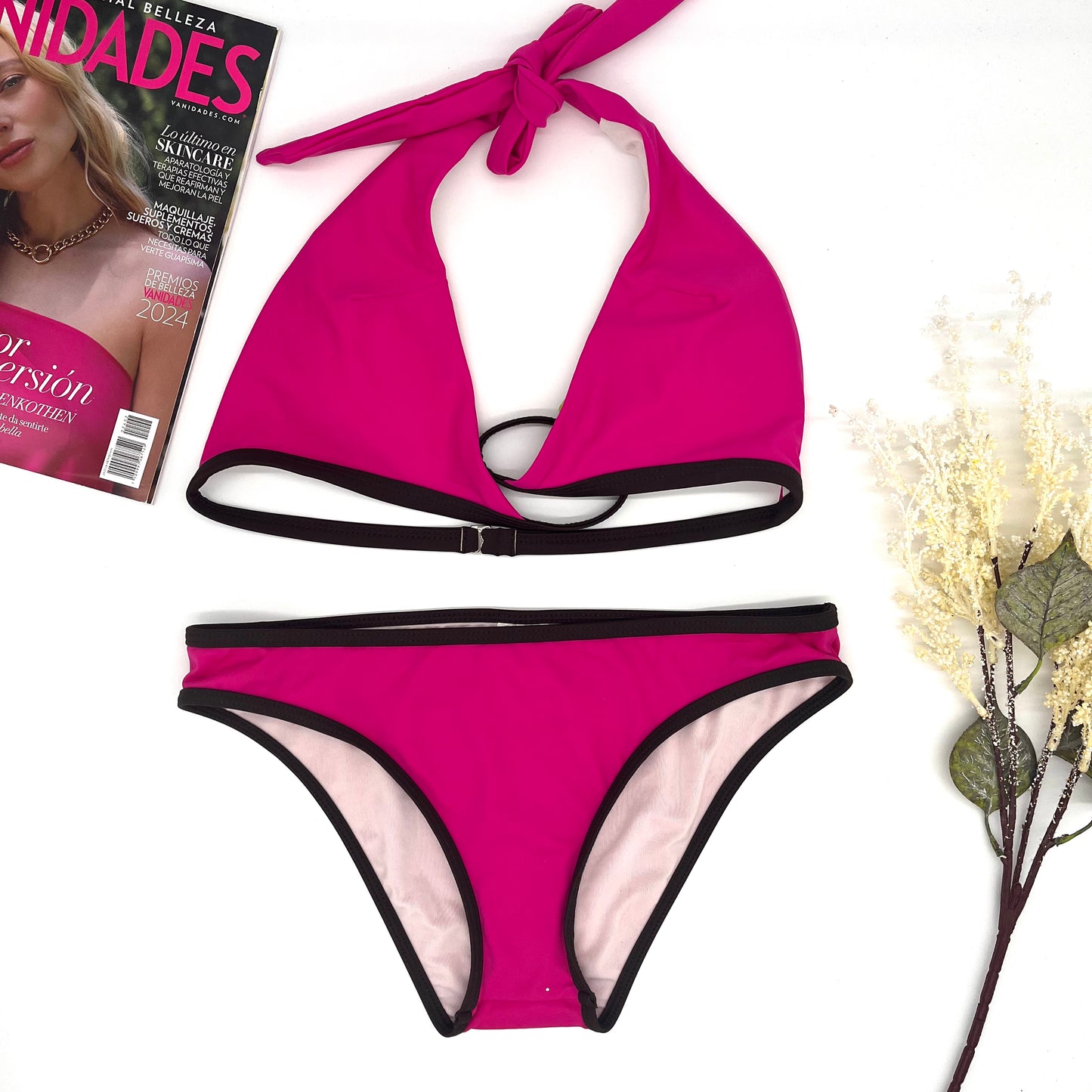 Bikini rosa/café dos piezas