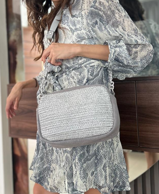 Bolso de Dama Modelo 4254 de Yute con Color Gris