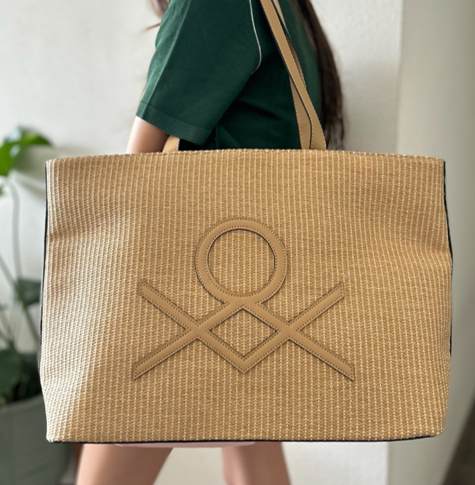 Bolso de Dama Modelo 4282 de Yute con Color Beige