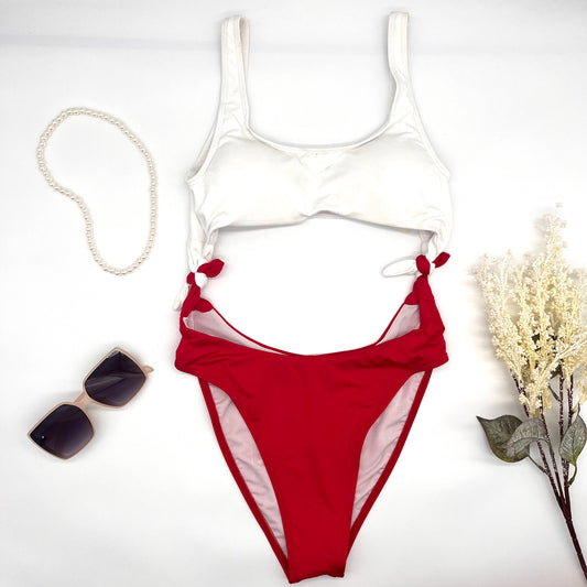 Bikini blanco con rojo completo