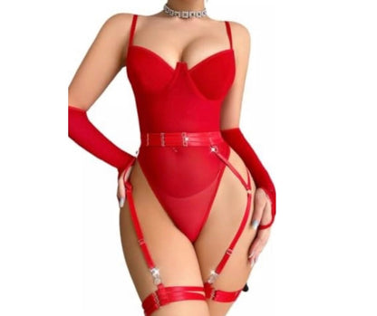 Body lencería+arnés cintura