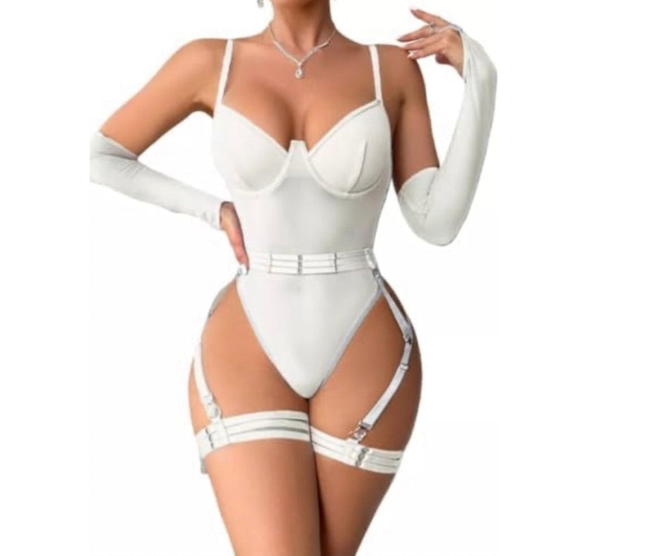 Body lencería+arnés cintura